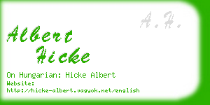 albert hicke business card